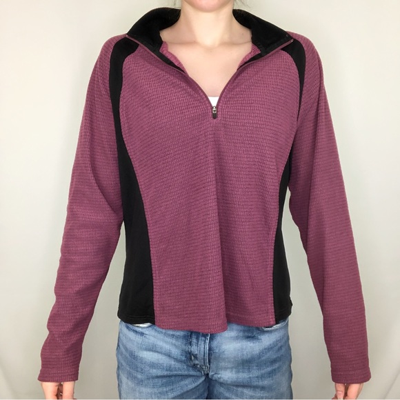 L.L Bean Sweater Long Sleeve Athletic Waffle Knit Outdoor Top Collared Camping - Picture 11 of 11